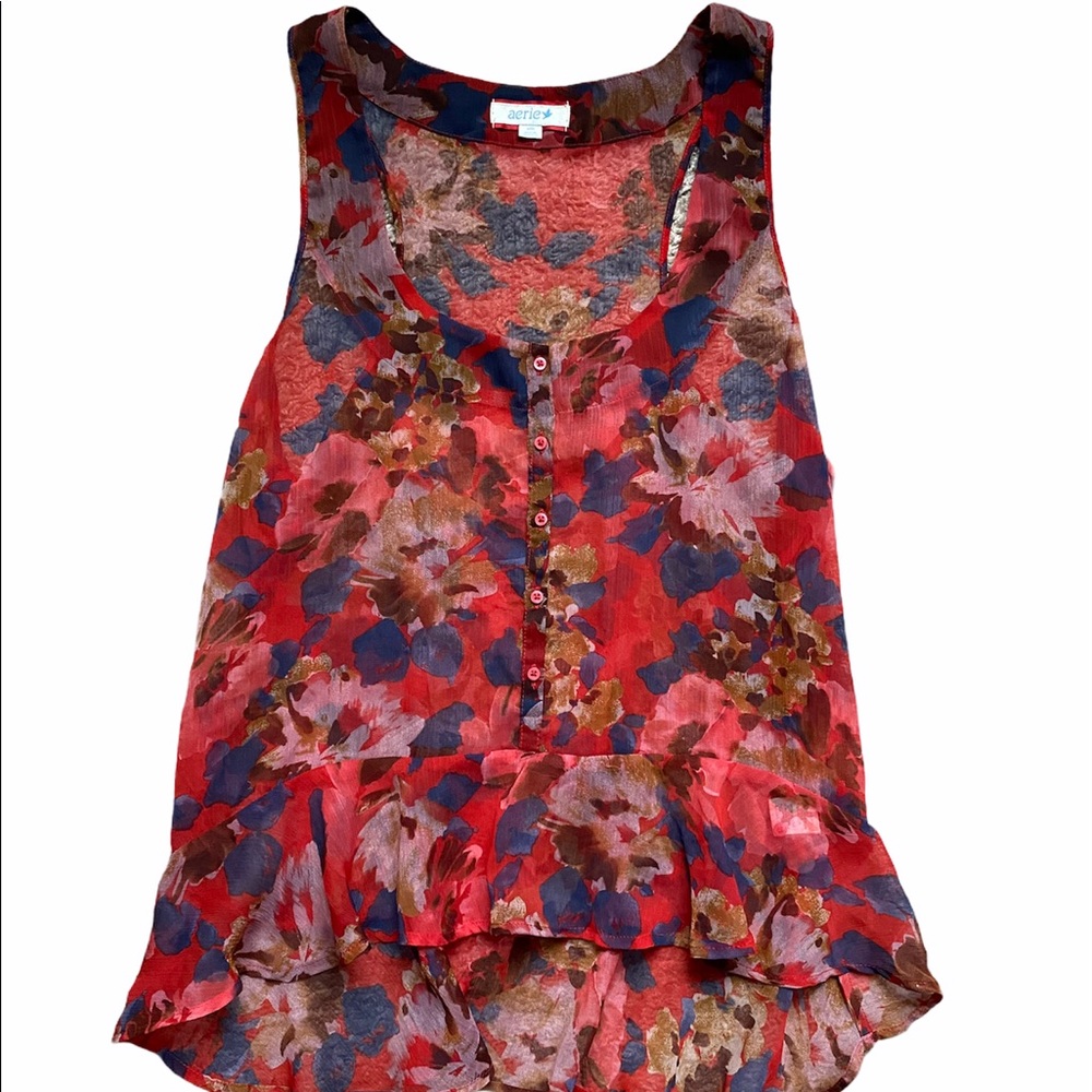 Aerie Floral Sleeveless Racerback Top